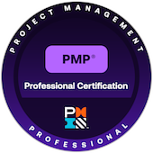 PMP certification badge from the Project Management Institute